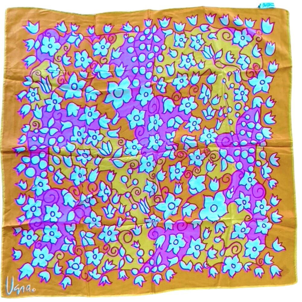 Vintage 1970s Vera Bright Floral Scarf